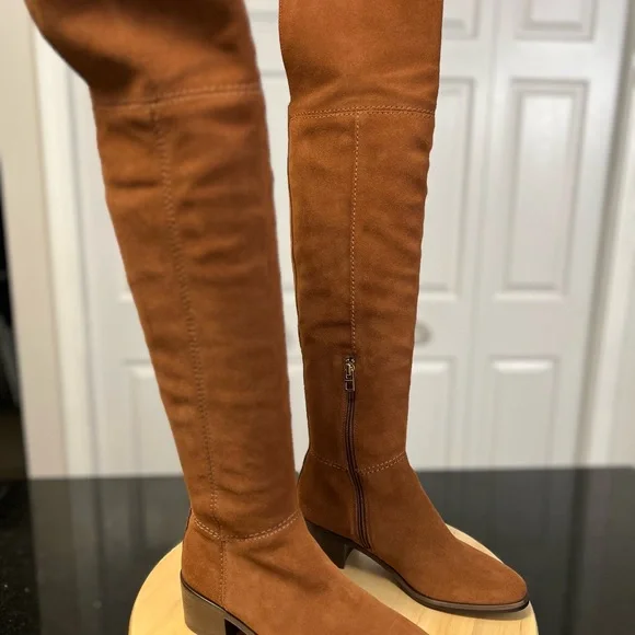 Coach Tan Suede Over-the-Knee Boots - Picture 5 of 12
